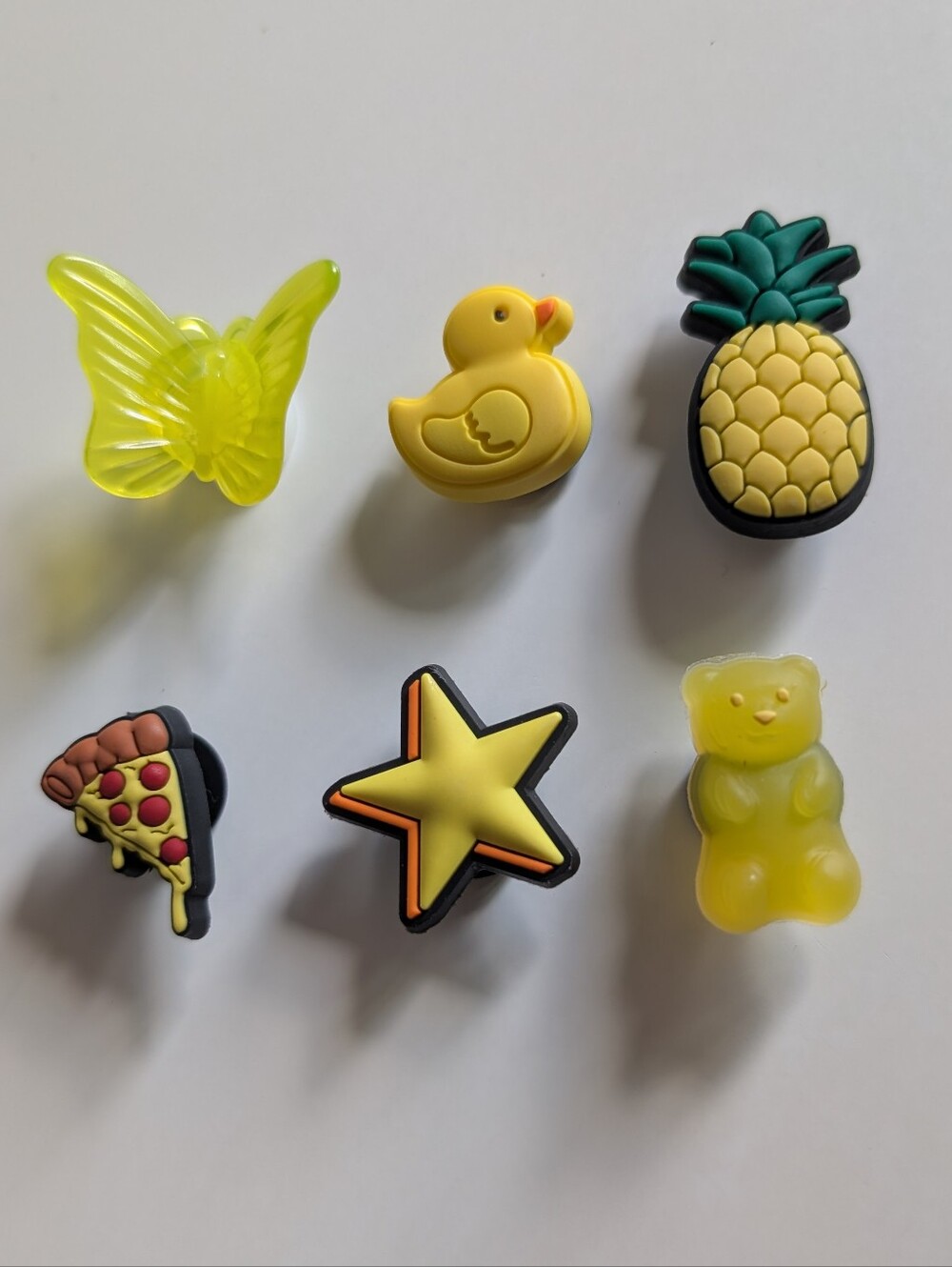 Set of 6 Crocs Charms (Jibbitz) - yellow